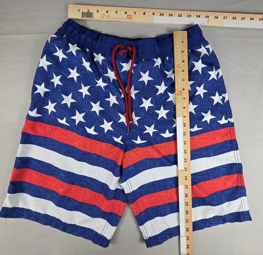O'Rageous American Flag Swim Trunks Men's Size Small USA Patriotic Board Shorts